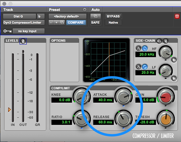 How To Use Compression Attack Time and Release Time