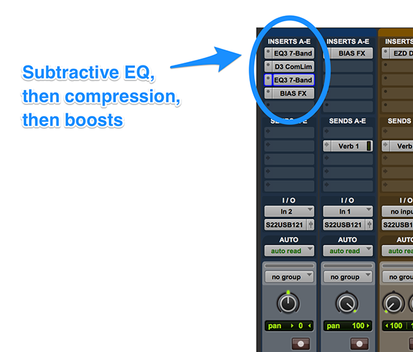 Compressor and EQ Plugin order