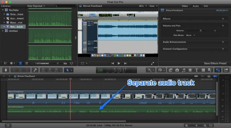 Final Cut Pro Audio Track Sync