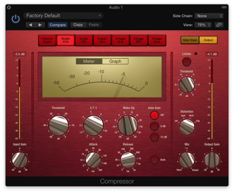 Compressing backing vocals