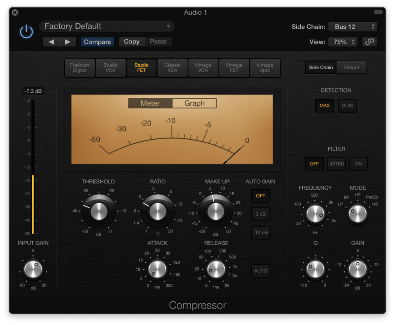 Side chain vocal compressor