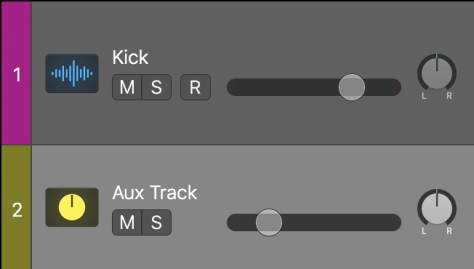 kick track and aux track