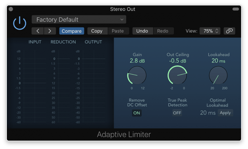 logic pro x limiter