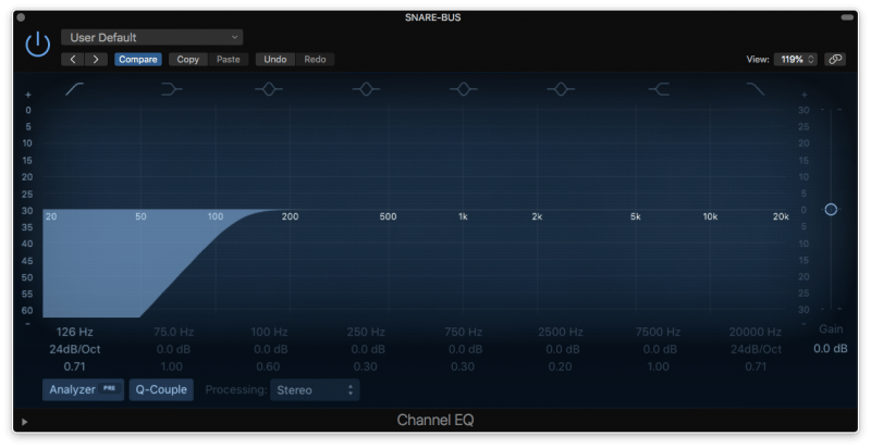eq with high pass filter