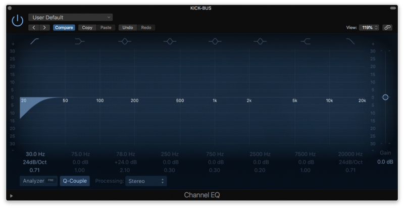 high pass filter eq