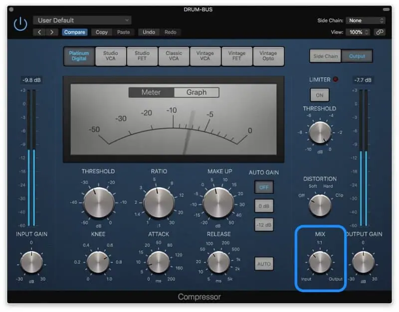 compressor with 8 db of compression