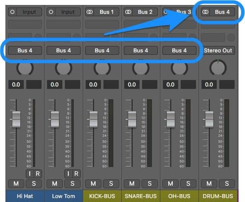 creating a drum bus in logic