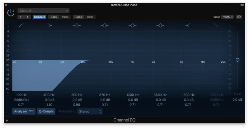 logic pro eq high shelf