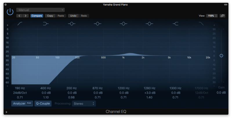 eq with a high pass filter