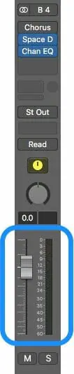 logic pro volume fader