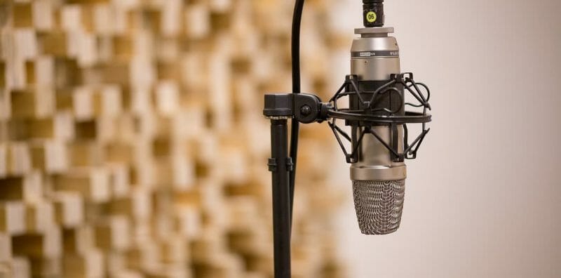 condenser mic in a studio