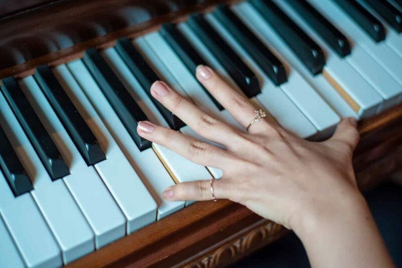 Person playing piano