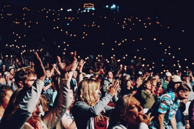 crowd at a live music event