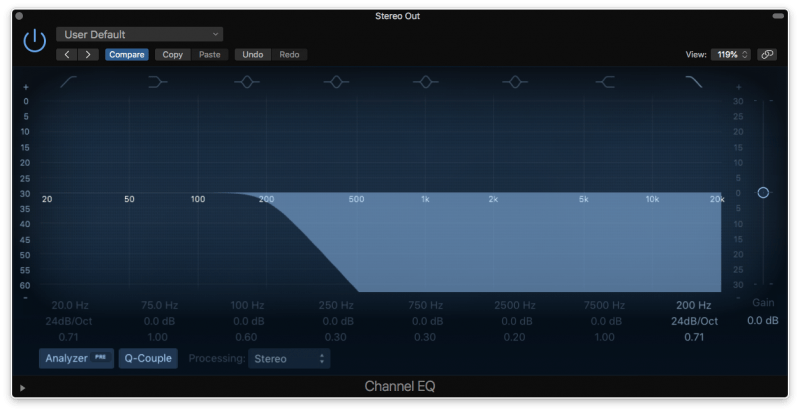 low pass filter eq