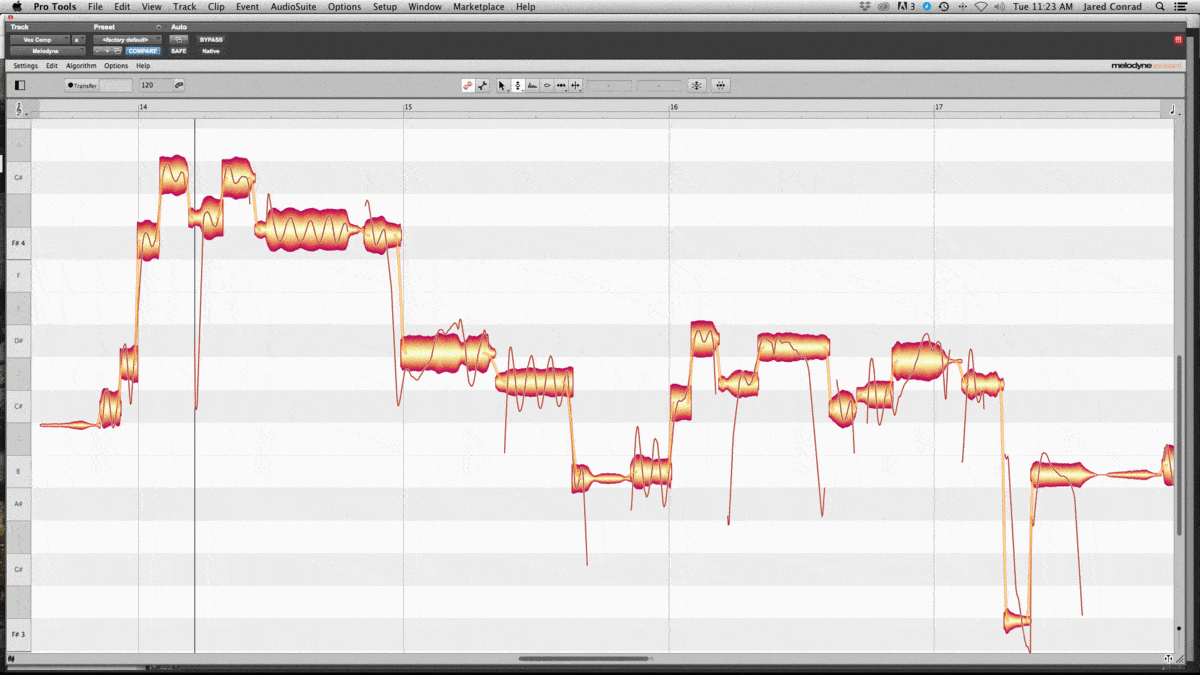 using melodyne to change the pitches of vocals