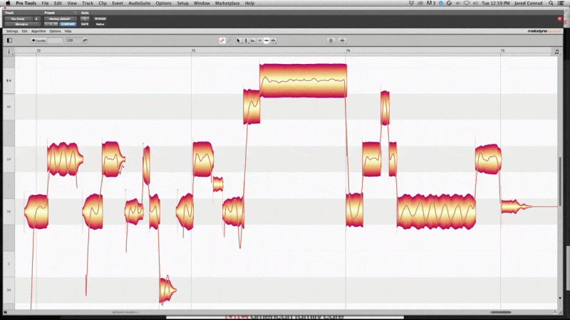 adjusting the vocal's timing