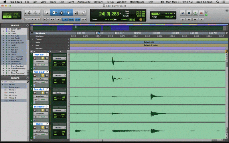 editing the rhythm of instruments