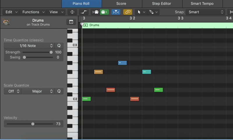 midi notes with varying velocities