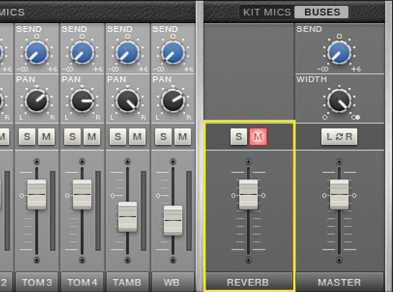 muting drum reverb