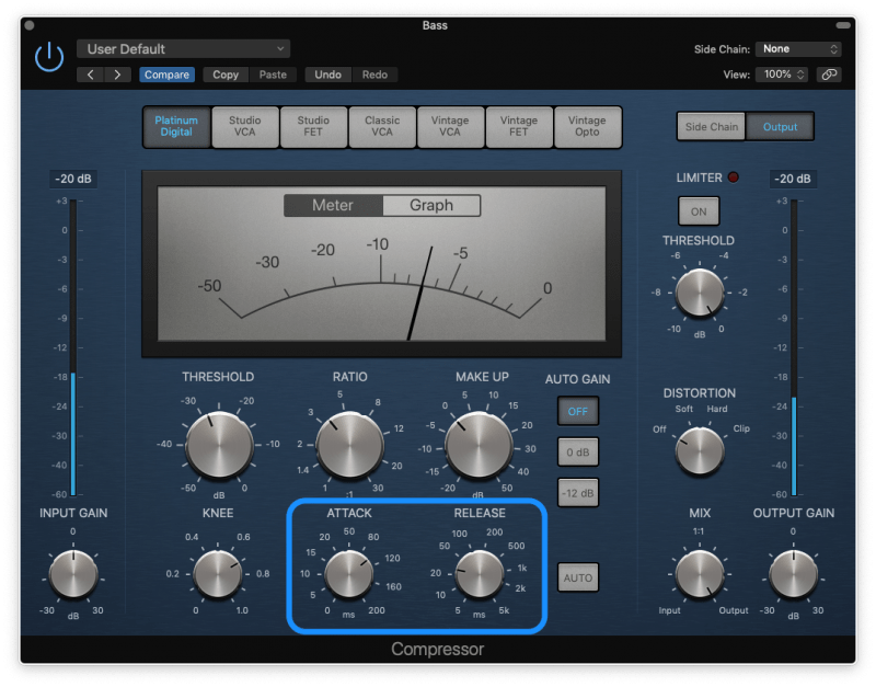 compressor with a slow attack and fast release