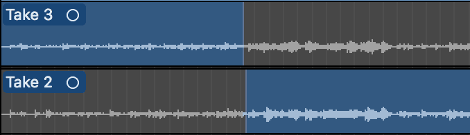 editing multiple takes together in logic