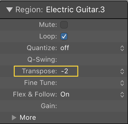 transposing a region in the inspector view