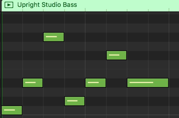 midi region in the piano roll