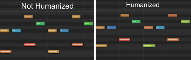humanized midi notes are slightly off time
