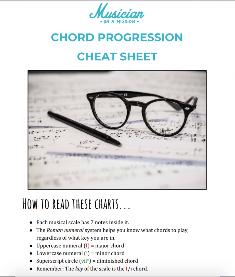 chord progression cheatsheet 1