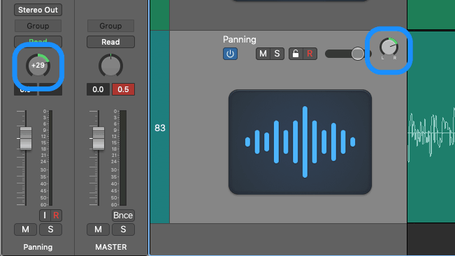 logic pro x panning