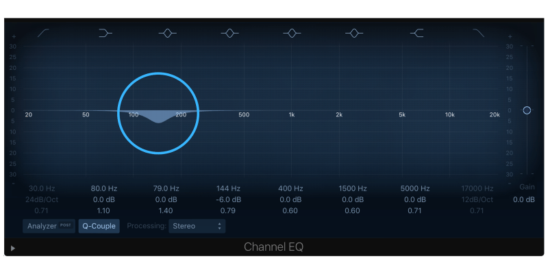 turning down 150 hz with an eq