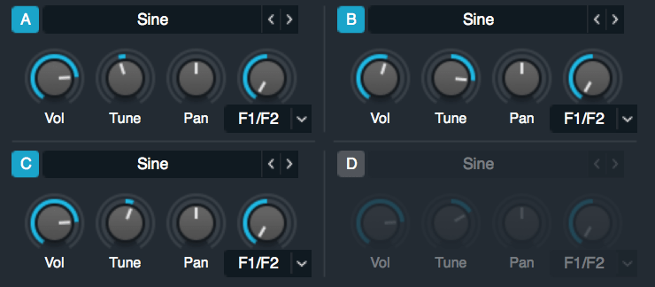 multiple sine wave oscillators