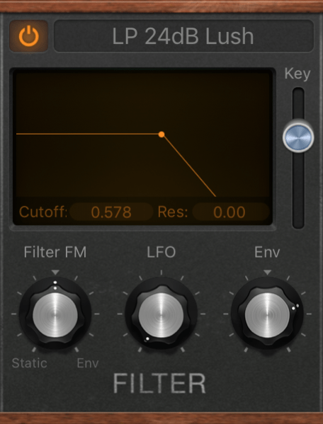low pass filter on a synthesizer