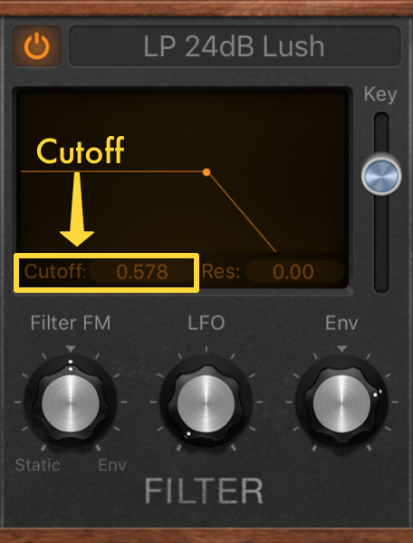 filter cutoff on a synth