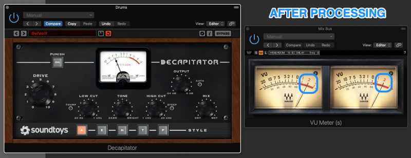 VU Meter sitting at +2dBVU after distortion