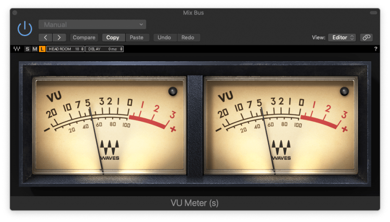 waves vu meter plugin sitting at -5 dBVU