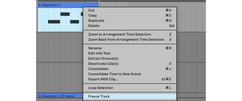 freezing tracks in ableton