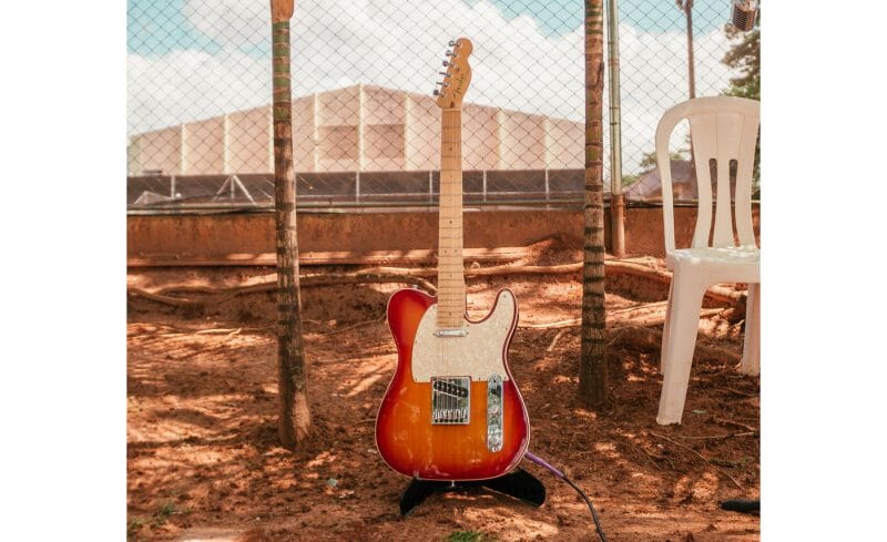 brown telecaster electric guitar