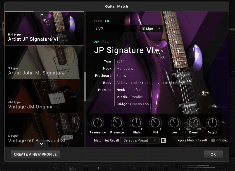 Bias FX 2 Guitar Match