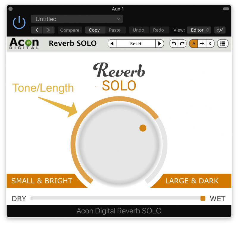tone and length setting on reverb solo