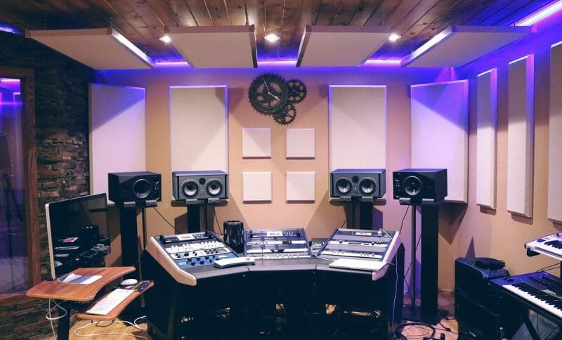 studio with acoustic treatment