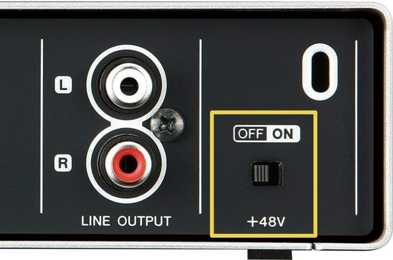 phantom power +48v on an audio interface