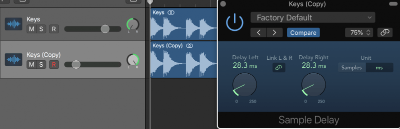 creating the haas effect by copying a sound