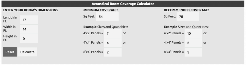 acoustical room coverage calculator from acoustimac.com