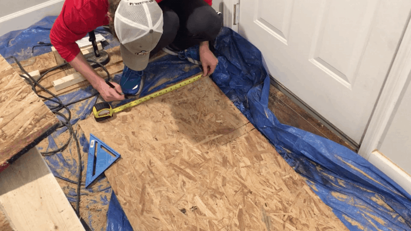 measuring osb board for cutting