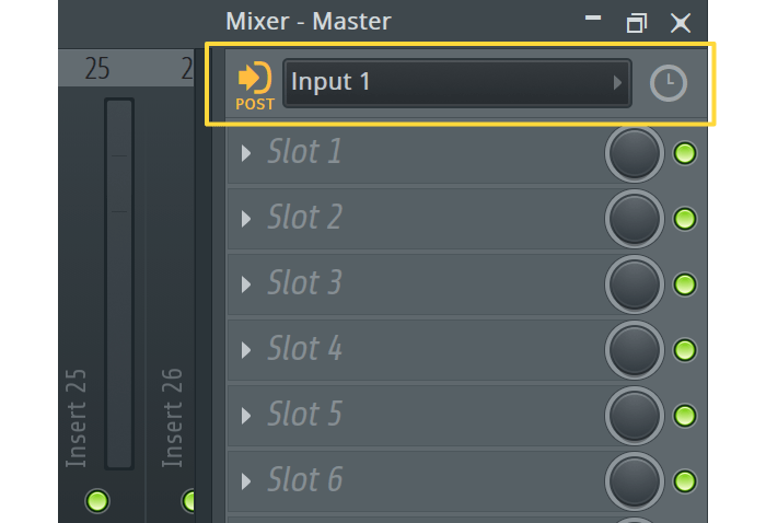 setting the channel input in fl studio