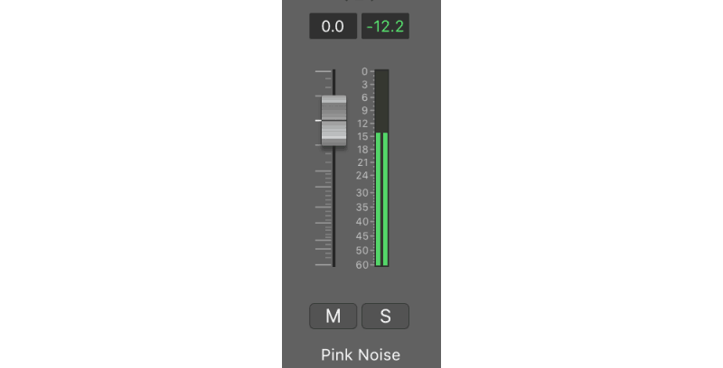 pink noise on an audio channel
