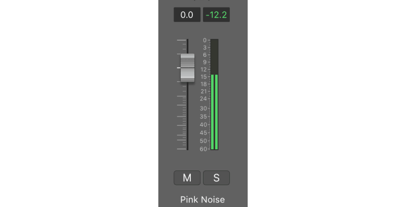 pink noise on an audio channel