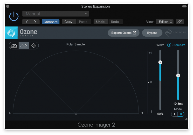 using Ozone Imager 2 by Izotope to add width to a master