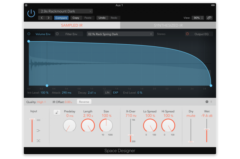 spring reverb preset from Logic Pro X's Space Designer